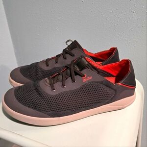 Olukai Moku Pae Shoes Men’s 10 Gray Mesh Slip On Comfort Casual Boat Loafers EUC